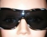 New Womens Valentino Sunglasses Shield Black & Horn Crystals - $173.99