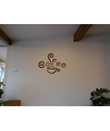 Custom Wooden Felt Vinyl Wall Decorations Coffee sign 60 x 52 cm - $579.57 MXN