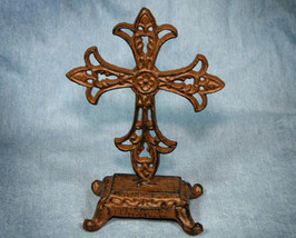 Brown Inspirational Standing Iron Cross - $11.98