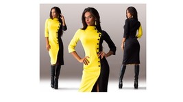 Women Dress Bodycon Dresses Sexy Long Sleeve Turtleneck Casual Womens Clothing  - £20.29 GBP