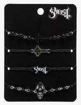 GHOST Band Icons Papa Emeritus Grucifix Logo Adjustable Cord Bracelet Set Of 4 - £19.54 GBP