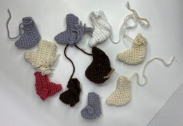 10 Pack Lot Crochet Finger Puppets, Unfinished Crafts - Beige Blue Brown... - £7.95 GBP