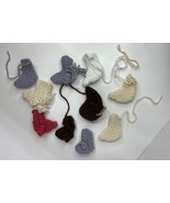 10 Pack Lot Crochet Finger Puppets, Unfinished Crafts - Beige Blue Brown... - £7.86 GBP
