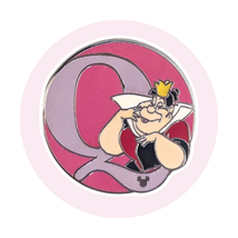 Alice in Wonderland Disney Pin: Queen of Hearts &quot;Q&quot; Monogram Alphabet Le... - $240.45 MXN
