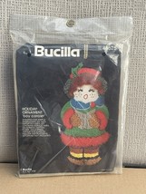 NEW Vintage Bucilla Crewel BOY CAROLER Christmas Ornament Kit #48625 Sealed - $13.24