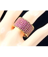 Garrard 18k yellow gold 1.85ct pink sapphire wide ring band 18.4g s6.5 J... - £1,592.22 GBP