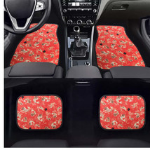 Brand New 4PCS SAKURA KOI FISH Racing Red Fabric Car Floor Mats Interior... - £60.09 GBP