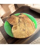 24&quot; Round Green Epoxy Resin Coffee &amp; End Table Top Modern Luxury Bar Hal... - €765,87 EUR
