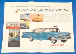 1958 Mercury Montclair 2 Page PRINT AD BX3 - $9.49