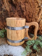 Wooden Beer Mug Handmade Vintage Mug, Groomsmen Beer Mug, Wood Viking Tankard, V - £29.57 GBP