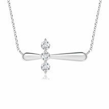 ANGARA Diamond Sideways Cross Pendant Necklace in 14K Gold (GVS2, 0.35 Ctw) - £937.76 GBP