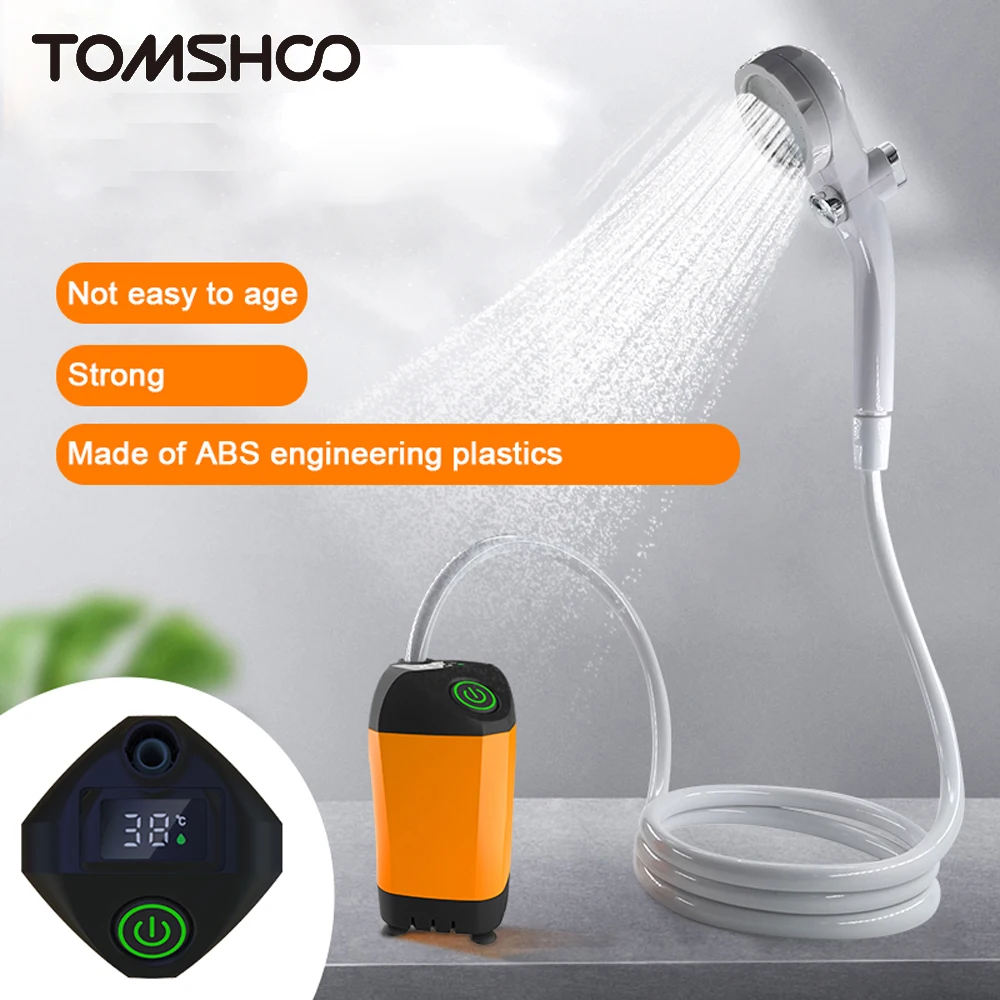 Tomshoo Outdoor Camping Shower Head Portable Electric Shower Pump IPX7 - £31.63 GBP+