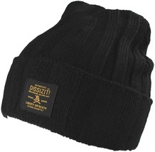 Dissizit! Black Knit Skull Cap Acrylic Winter Snowboarding Beanie Hat - $10.13