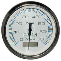 Faria Chesapeake White SS 4&quot; Tachometer w/Hourmeter - 7000 RPM (Gas) (Outboard) - £132.28 GBP