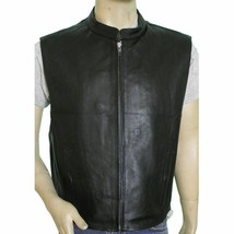 Men&#39;s Premium Cowhide Leather Vest Zip Front Biker Vest by Vance Leather - £85.77 GBP