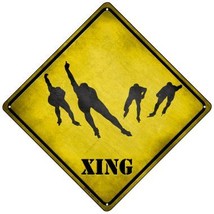 Speed Skating Group Xing Novelty Mini Metal Crossing Sign - £13.30 GBP