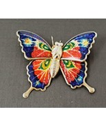 Metal Rainbow Enamel Butterfly Brooch Pin Bug Insect Moth Sparkle Pinback - £5.50 GBP