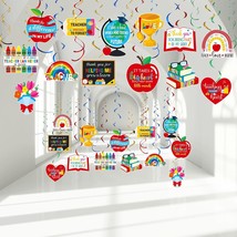 56 Pcs Teacher Appreciation Hanging Swirls Decorations Thank You Teachers Foil C - $18.99