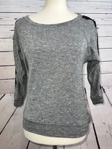 Self Esteem Shirt Pullover Blouse Lace Gray XS Extra Small Womens Rayon Y2K - $14.06