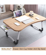 23.6 &#39;&#39; Portable Wood Laptop Foldable Desk Table Workspace Organizer Bed... - £27.46 GBP
