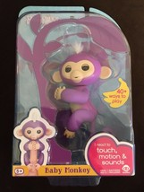 Fingerlings Interactive Baby Monkey  Mia Purple with White Hair WowWee a... - $29.82
