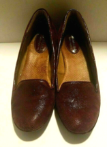 Montana Artisan Crafted Womens Loafers Size 7M Burgundy Slip On Comfort Career - £7.74 GBP
