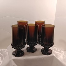 5- Vintage Maeira Franciscan Smokey Brown Goblets 1970&#39;s Discontinued - £49.05 GBP
