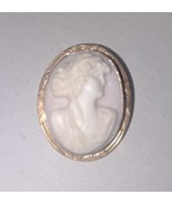 Antique  10k Yellow Gold Carved Shell Cameo Beautiful Lady Brooch Pin Pe... - £284.88 GBP