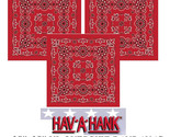 3-Hav-A-Hank XL BIG SUPER OVER-SIZED RED PAISLEY 27&quot;BANDANA Head Neck Fa... - $17.99