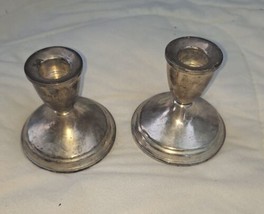 Pair of Sterling Weighted Candlesticks - Duchin Creation - - £44.17 GBP