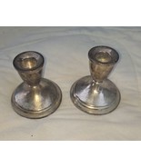 Pair of Sterling Weighted Candlesticks - Duchin Creation - - £44.83 GBP