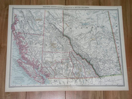 1908 Antique Map British Columbia Vancouver Island Alberta Gold Fields / Canada - £32.99 GBP