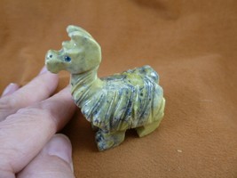 (Y-LLA-ST-301) green Serpentine LLAMA stone SOAPSTONE figurine PERU love... - $38.38 CAD