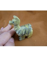 (Y-LLA-ST-301) green Serpentine LLAMA stone SOAPSTONE figurine PERU love... - $28.04