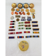 US ARMY Vietnam Veteran Military WW2 Airborne Blue Angels Pin & Ribbon Lot Of 43 - $34.97