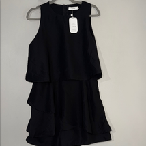 Chic Black Layered Sleeveless Romper - $13.72