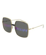 Gucci Sunglasses GG0414S 002 60mm Gold / Multicolor Lens - $7,098.21 MXN