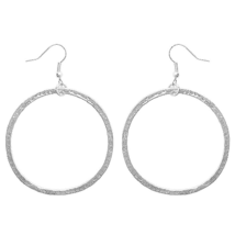 Contemporary Karine Sultan &quot;Paula&quot; Glossy Silver Large Hoop Drop Earrings - £33.92 GBP