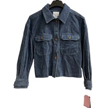 Avec Les Filles Jacket Womens M Blue Corduroy Boxy Oversized Trucker Gor... - $39.40