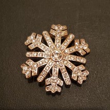 Vintage Monet Crystal Snowflake Brooch, Silver Tone Holiday Pin, Sparkli... - £15.97 GBP