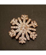 Vintage Monet Crystal Snowflake Brooch, Silver Tone Holiday Pin, Sparkli... - £16.07 GBP