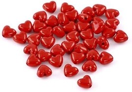 600 Bulk Heart Beads Red 11mm Acrylic Beads Wholesale Bulk Jewelry Valentine&#39;s - £30.21 GBP