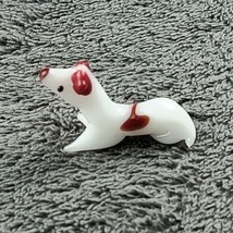 Miniature Hand Blown Glass Dog Figurine Decorative Art Glass Laying Down - READ - £4.70 GBP