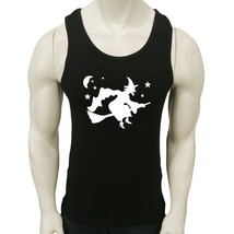 Nwt Halloween Flying Witch Night Scary Dark Horror Men&#39;s Tank Top Size S M L Xl - £10.78 GBP