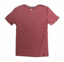 Large (16-18) Epic Big Boys V-Neck Short Sleeve T Shirt Solid Heather Red Rust - £3.92 GBP
