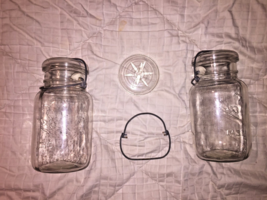 Two Antique Ball Ideal Lightning Mason Jars - £31.61 GBP