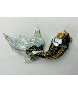 4” Enamel Movable Fish Metallic Black And Gold Colors Koi - $39.99