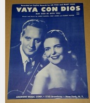Les Paul Mary Ford Vaya Con Dios Sheet Music Vintage 1953 - £11.80 GBP