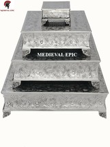 Designer Cake Stand Square Set of 22&quot;, 18&quot;, 14&quot; &amp; 6&quot; Silver Specifically Made Fo - £165.41 GBP