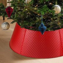 Hatisan Red Metal Christmas Tree Collar Basket Skirt 28'' Indoor Outdoor - $26.95 Hatisan Red Metal Christmas Tree Collar Basket Skirt 28'' Indoor Outdoor - $26.95